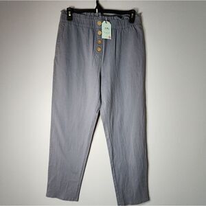 NIMIN Women's Size XL Gray High Waisted Pocketed Paper Bag Pants NWT